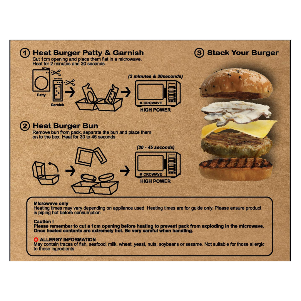 Joe's Burger (6 pack) - Meals in Minutes SG